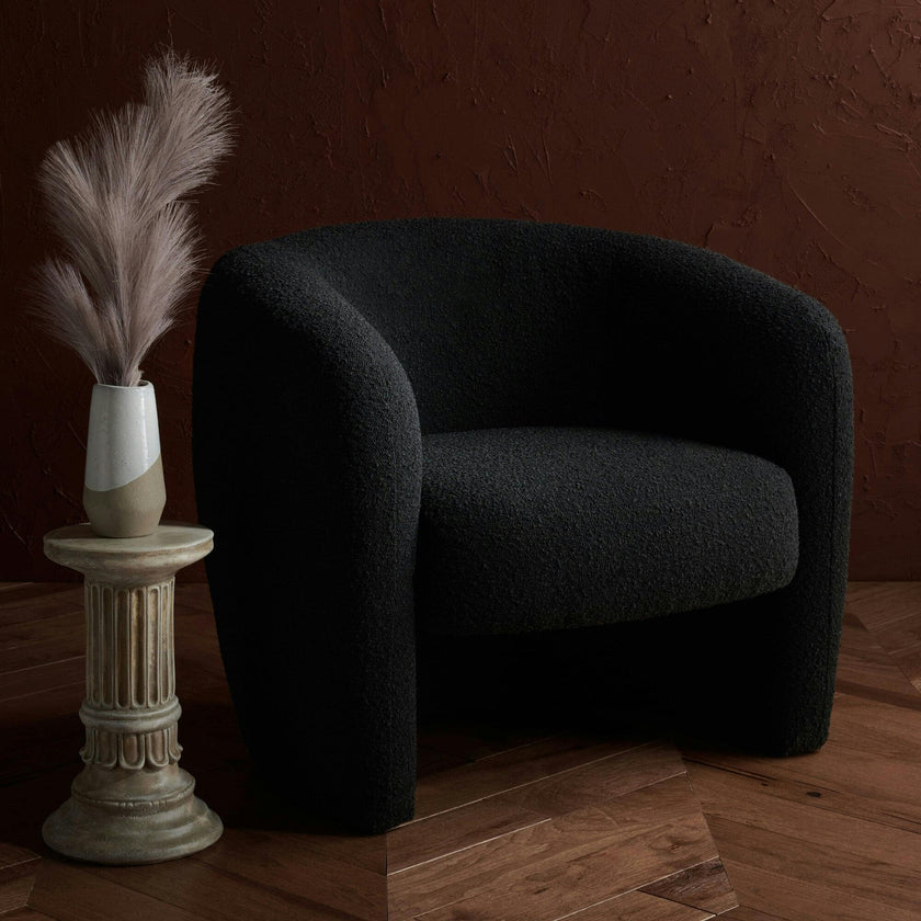 Everly Boucle Barrel Back Accent Chair