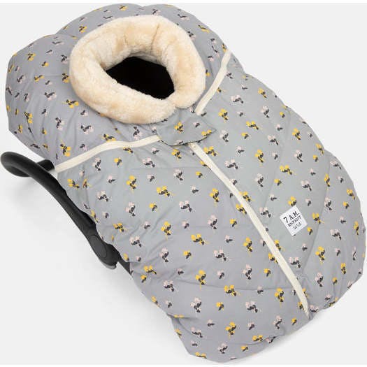 Floral Print Zipped Puffy Car Seat Cocoon