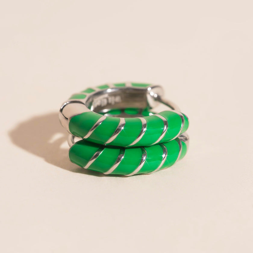 Color Chunky Rounded Huggie Hoop Earrings