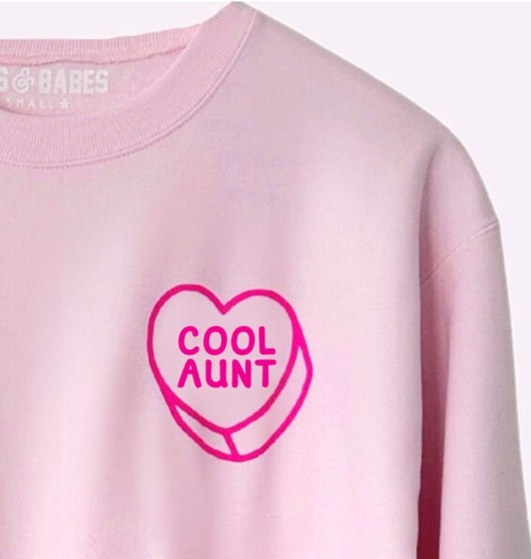 Women's Luv Letters Cool Aunt Sweatshirt, Pink