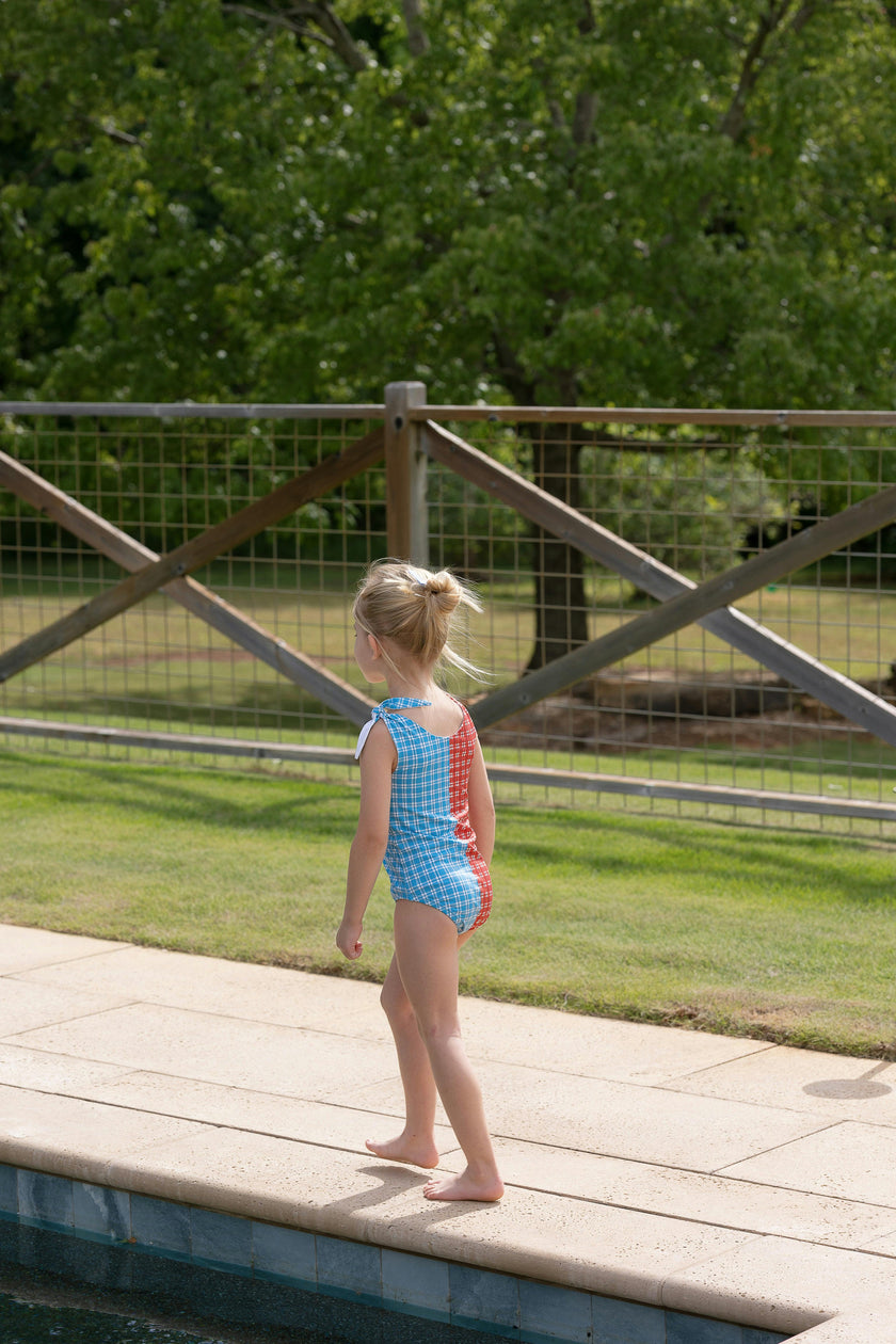Twist Suit | Tie-top One Piece | Cherry Check and Dockside Check