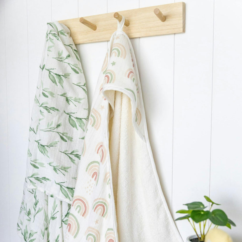 Parker Rainbow Hooded Baby Bath Towel