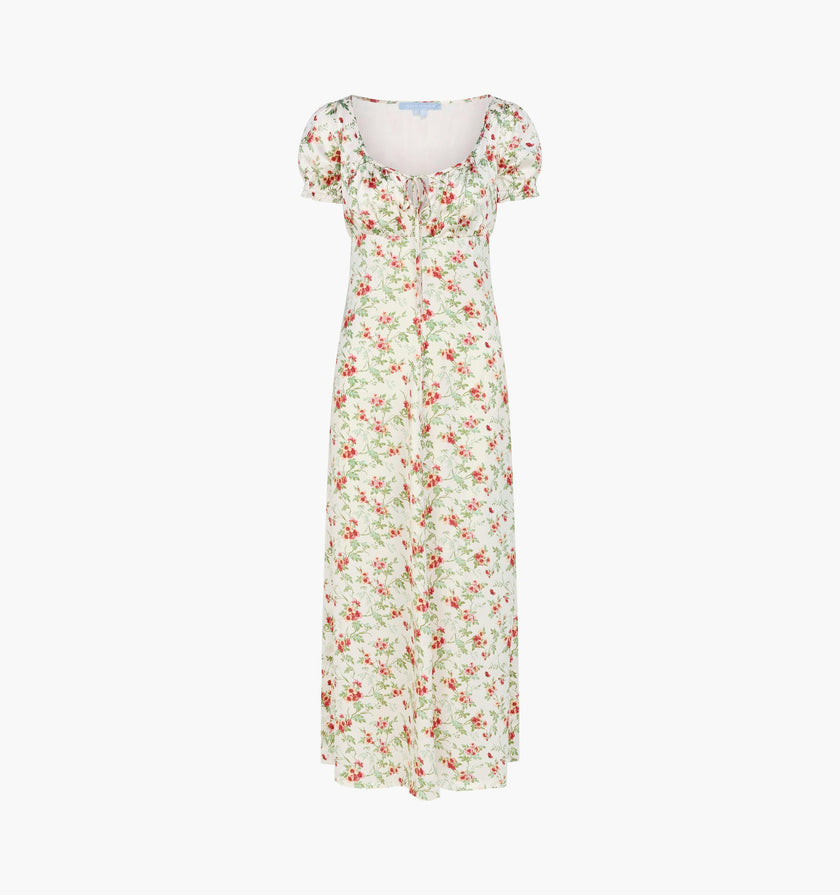 The Maxine Dress - Primrose Bouquet Ivory/Coral
