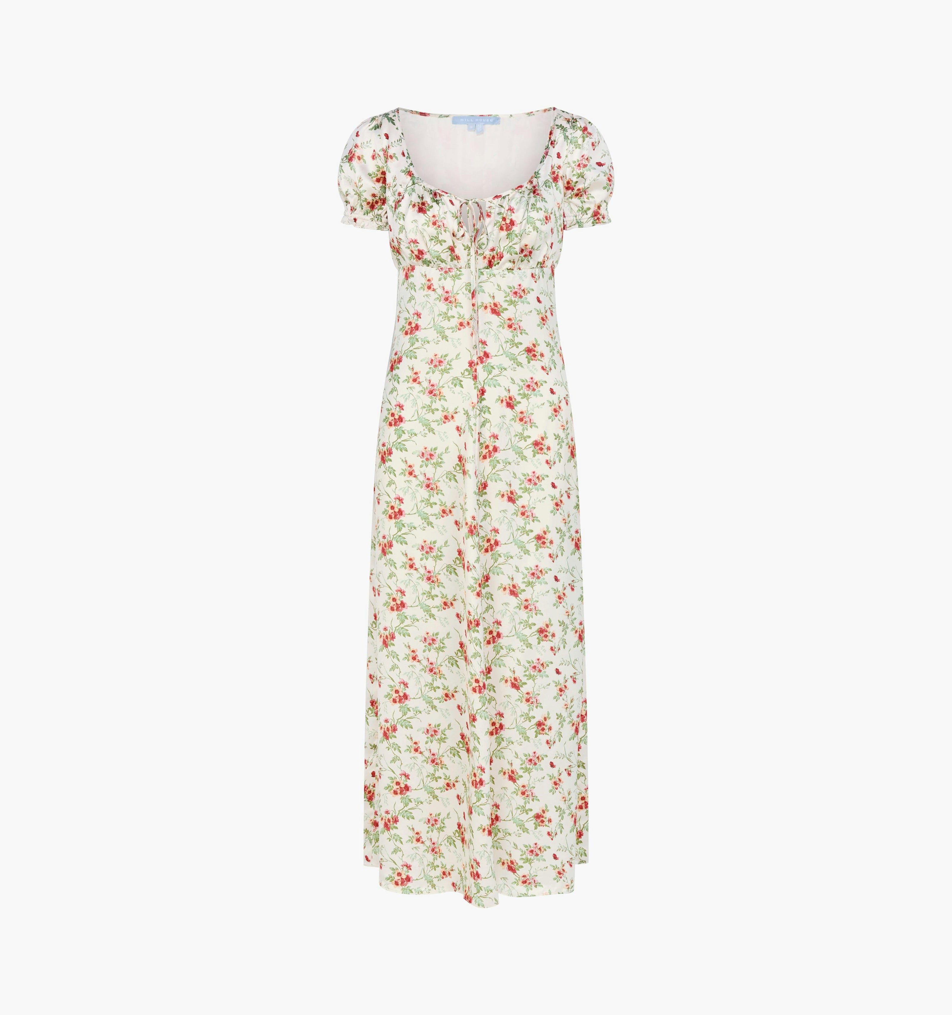 The Maxine Dress - Primrose Bouquet Ivory/Coral