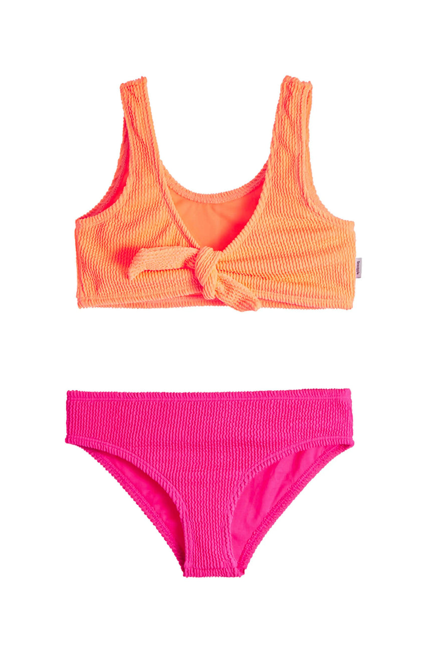 Izy Crinkle Tie Bikini Swimsuit - Watermelon Lipstick