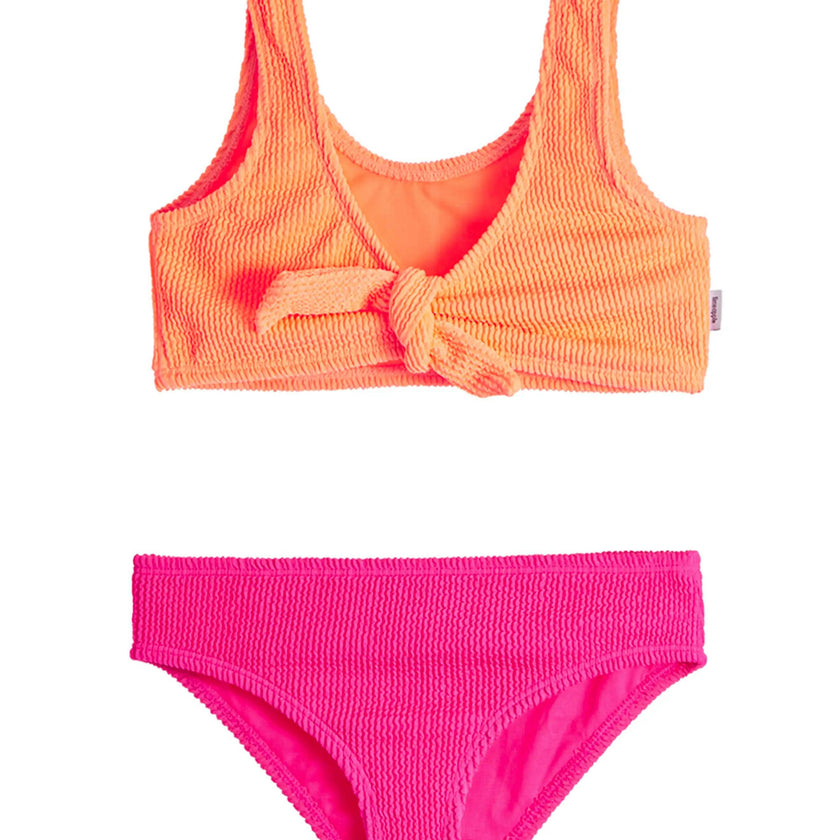 Izy Crinkle Tie Bikini Swimsuit - Watermelon Lipstick