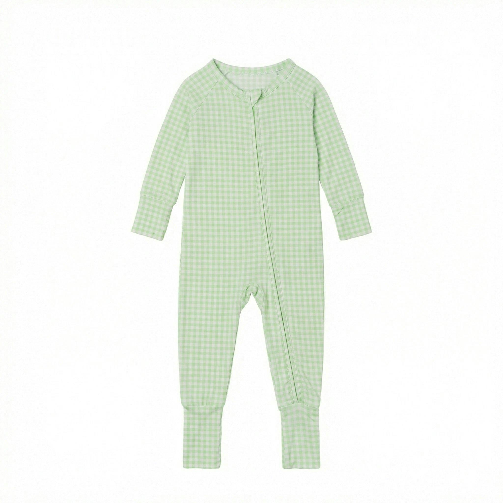 Pistachio Gingham Bamboo Sleeper