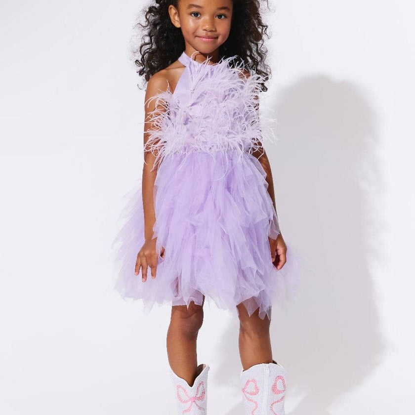 Lavender Haze Feather Dress