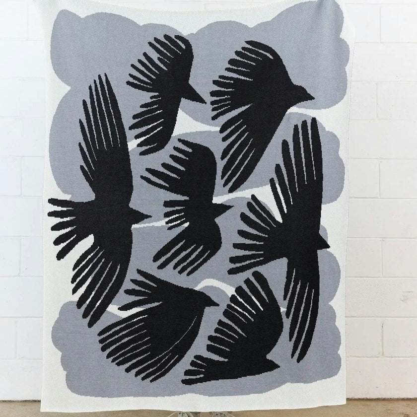 Crows Knit Blanket