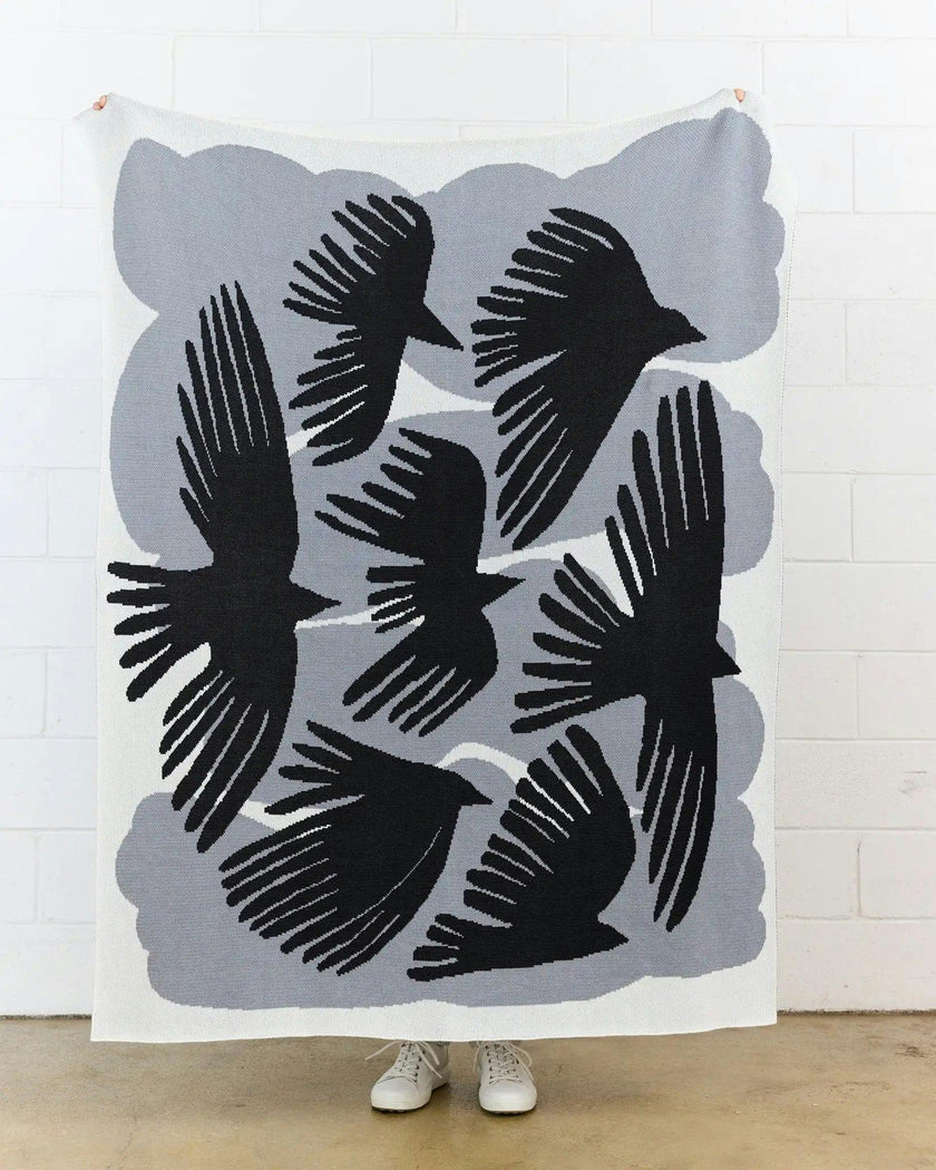 Crows Knit Blanket