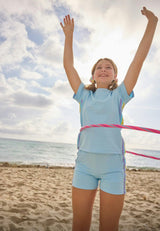Blue Rainbow Stripe Short Set