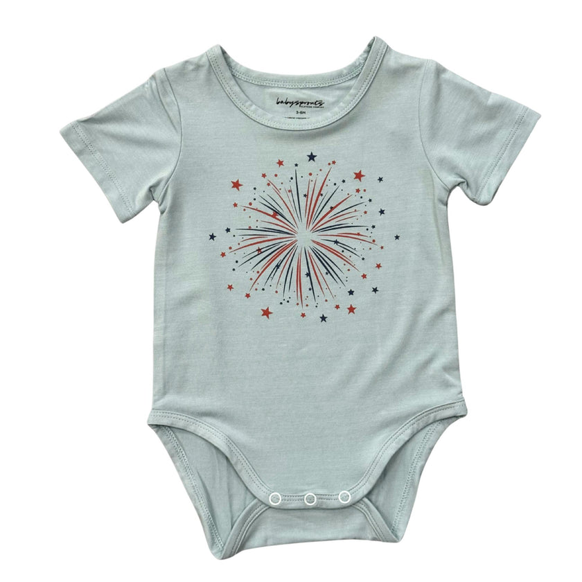 Baby Boy Short Sleeve Bodysuit in Fireworks