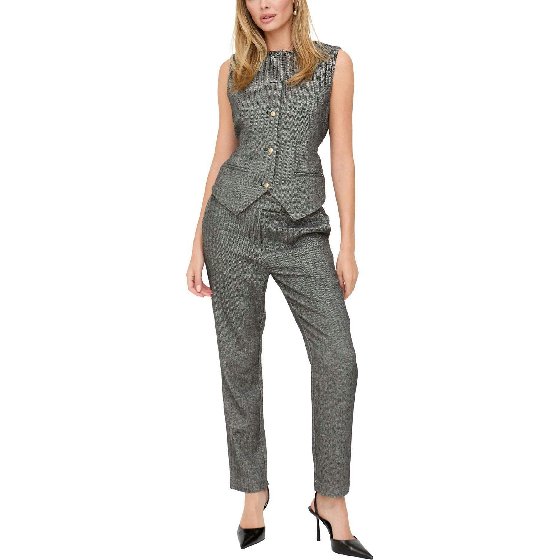 Pandora Tailored Herringbone Print Waistcoat