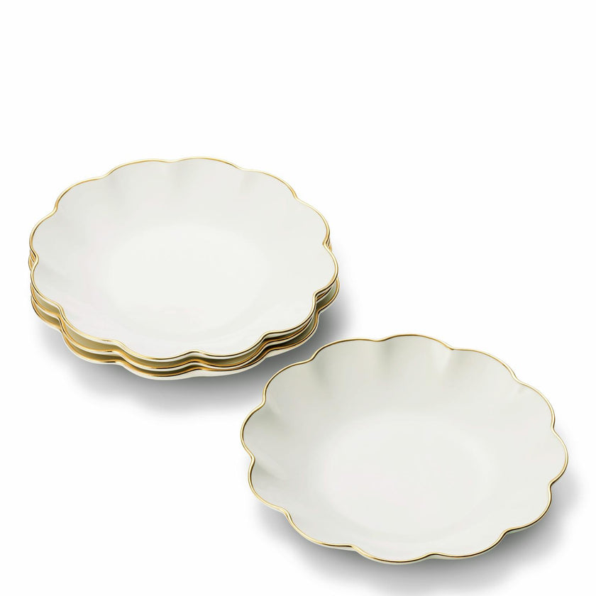 Scalloped Appetizer Plates S/4