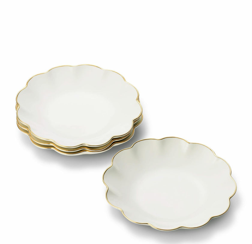 Scalloped Appetizer Plates S/4
