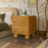 Lido Wave Assembled Nightstand in Honey