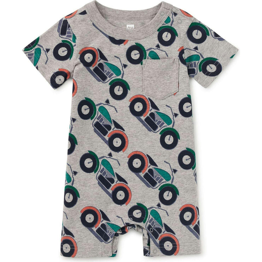 Pocket Shortie Baby Romper, Multi