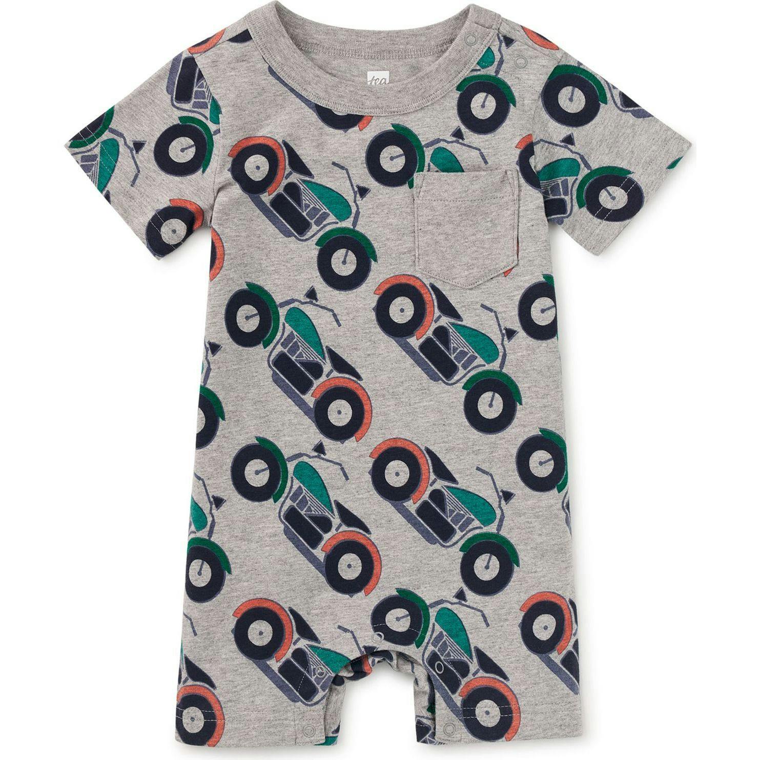 Pocket Shortie Baby Romper, Multi