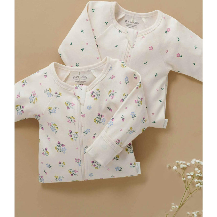 Printed Zip Growsuit Pack Cherry Blossom Print
