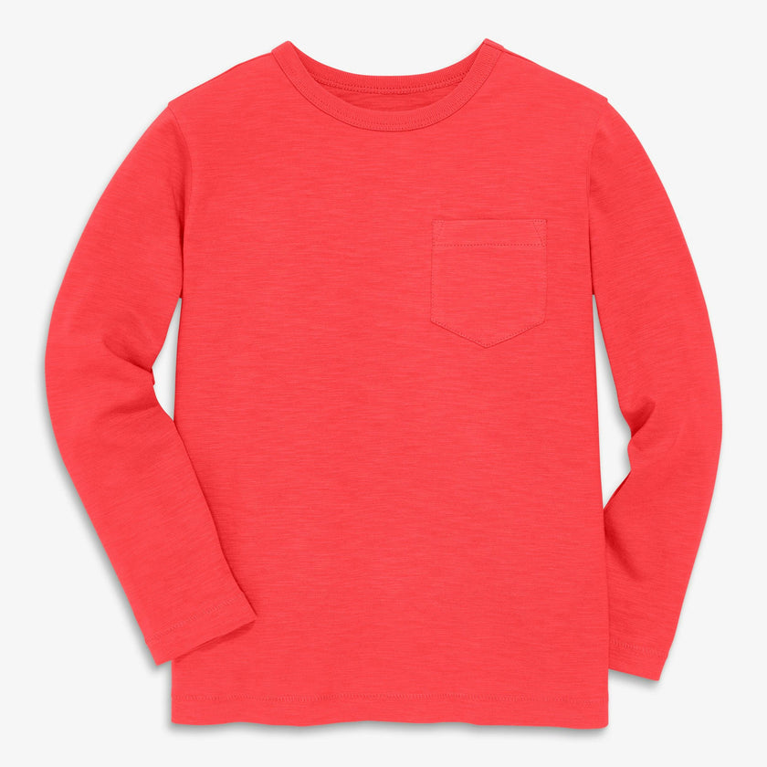 Kids long sleeve slub pocket tee