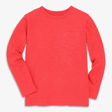 Kids long sleeve slub pocket tee