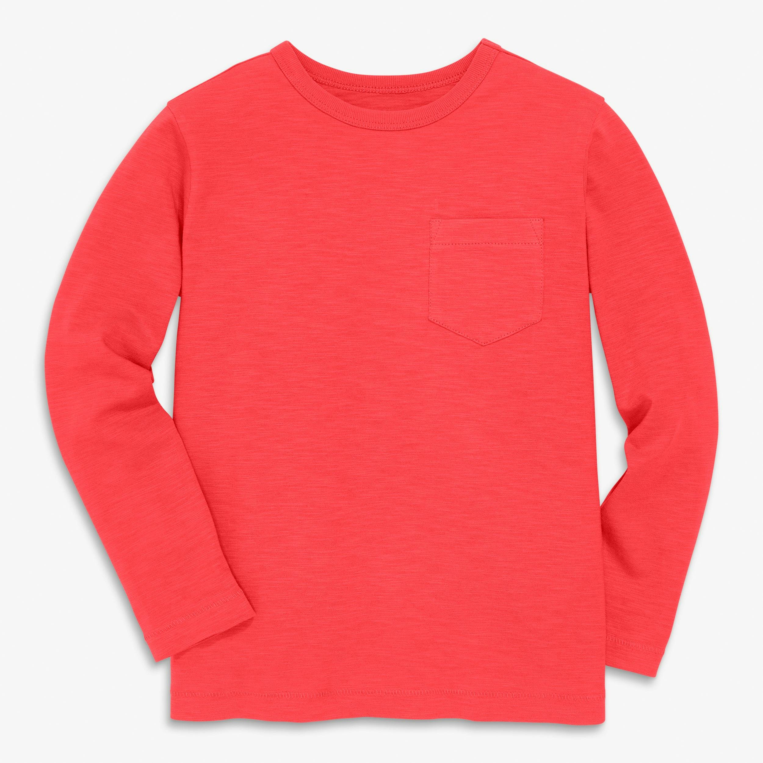Kids long sleeve slub pocket tee