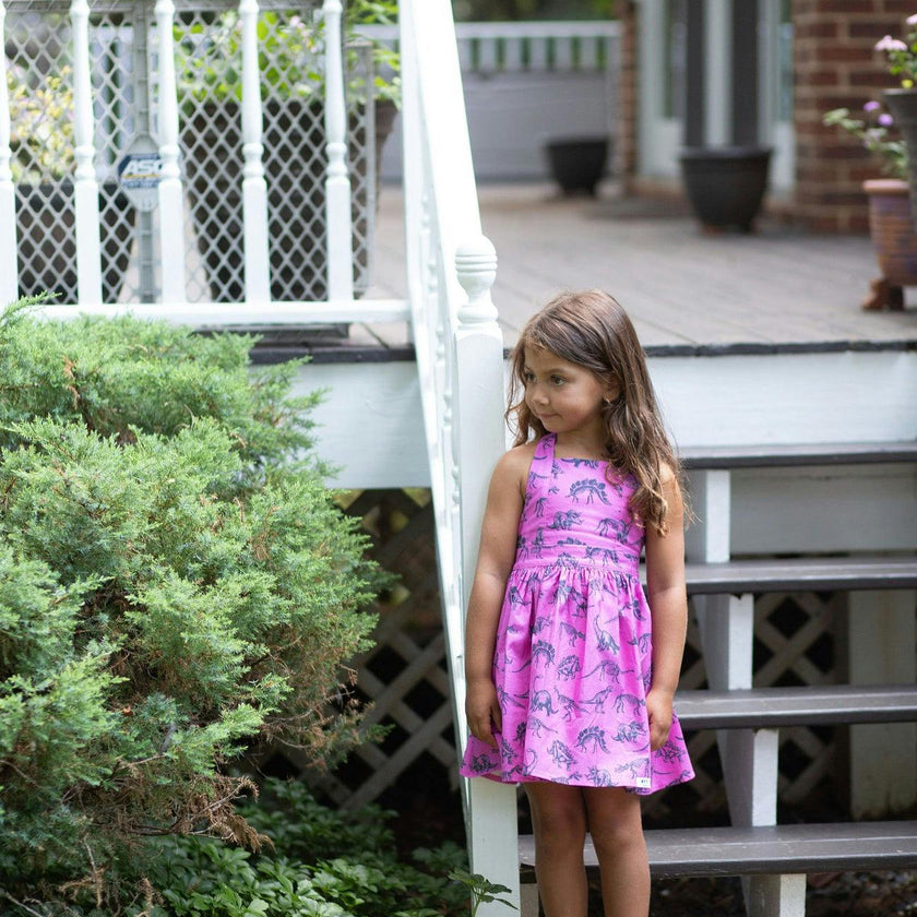 Tie Back Dress in Dino