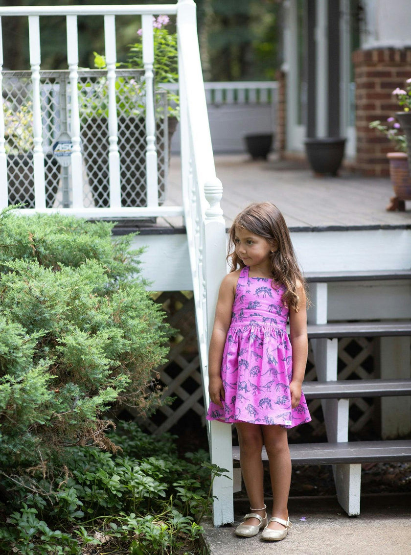Tie Back Dress in Dino