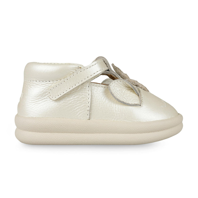 Zilpa Shoes | Unicorn | Off White Metallic Leather