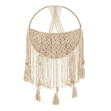 Charlie Farmhouse Macrame Storage Basket with Tassels