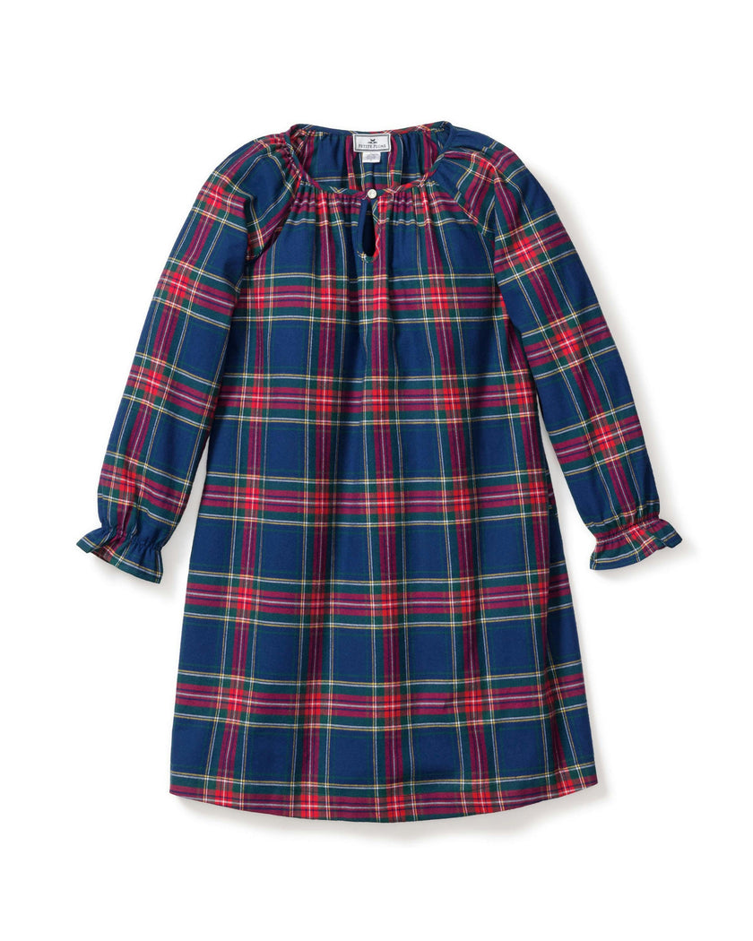 Girl's Brushed Twill Delphine Nightgown in Windsor Tartan