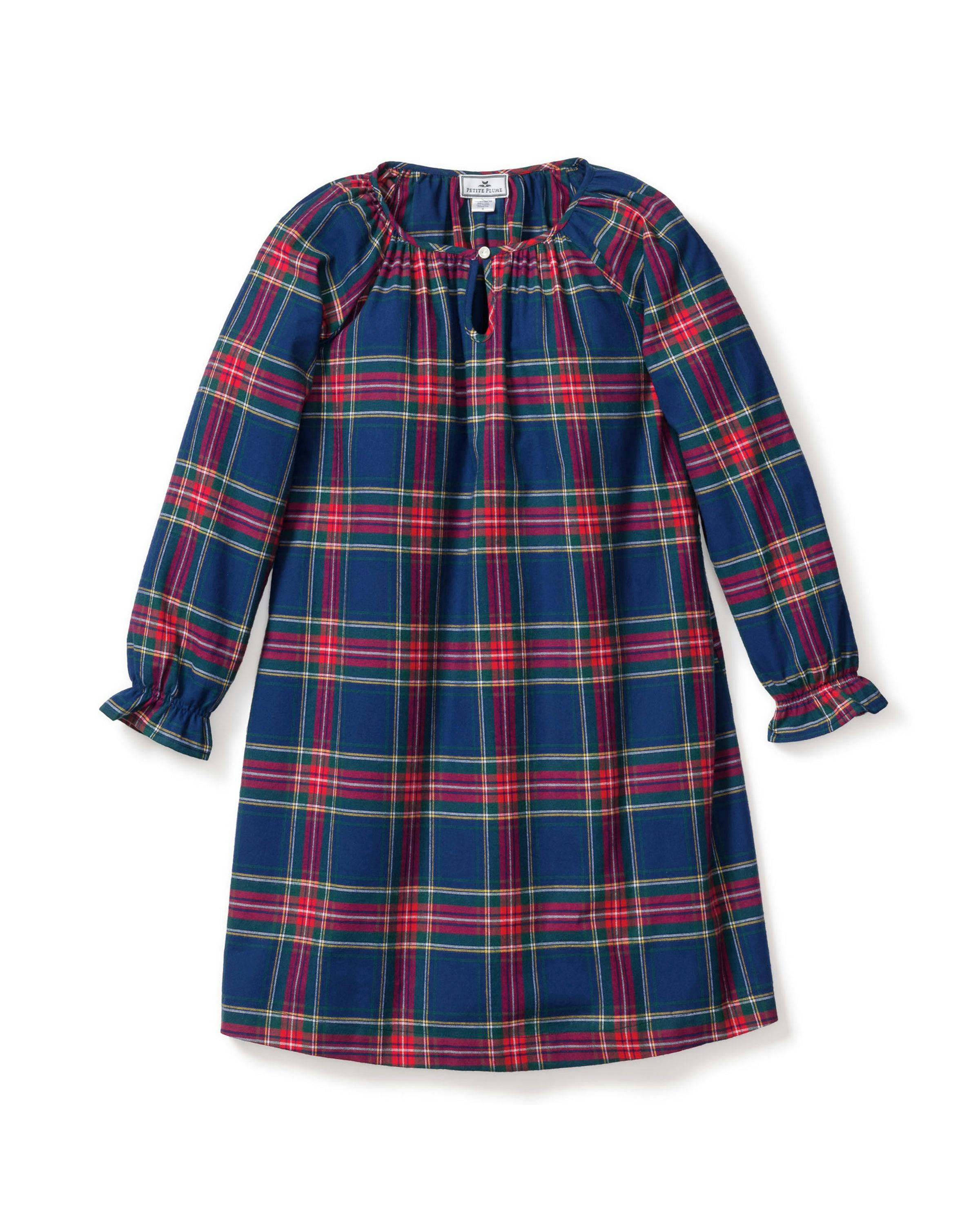 Girl's Brushed Twill Delphine Nightgown in Windsor Tartan