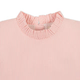 Organic Ruffle Neck Seersucker Top