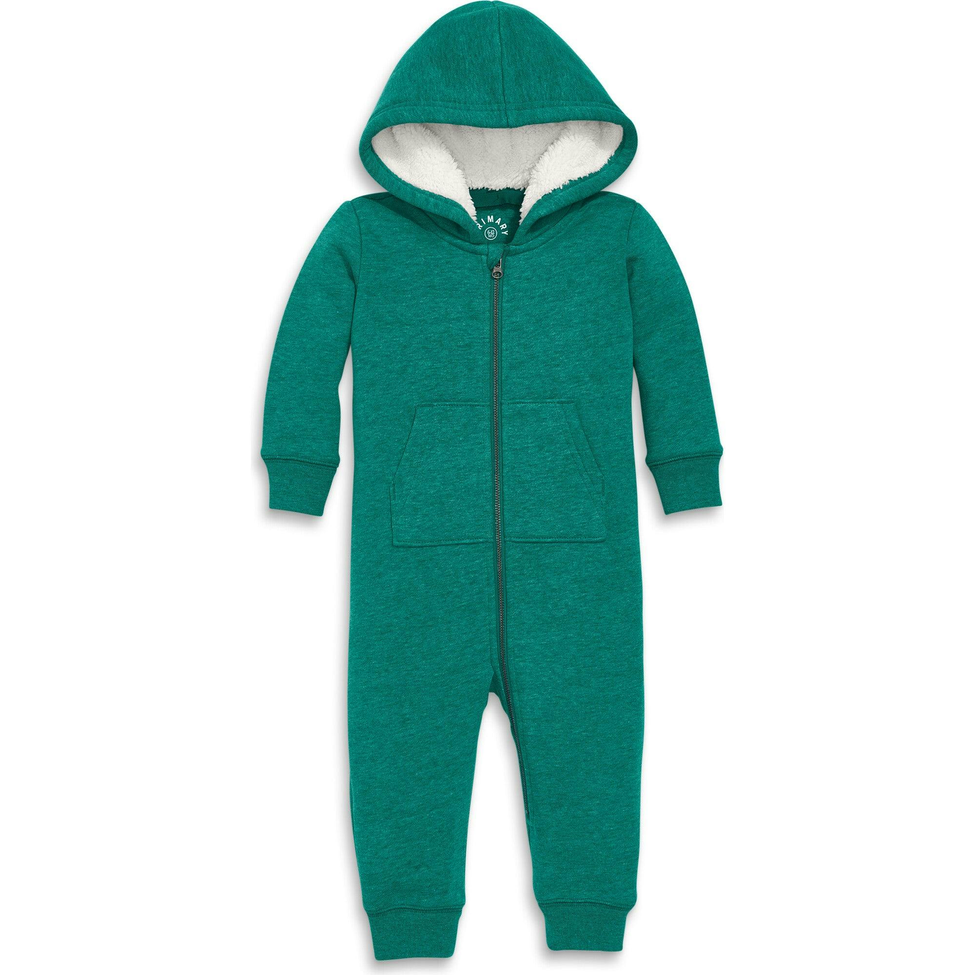 Baby teddy fleece-lined zip romper