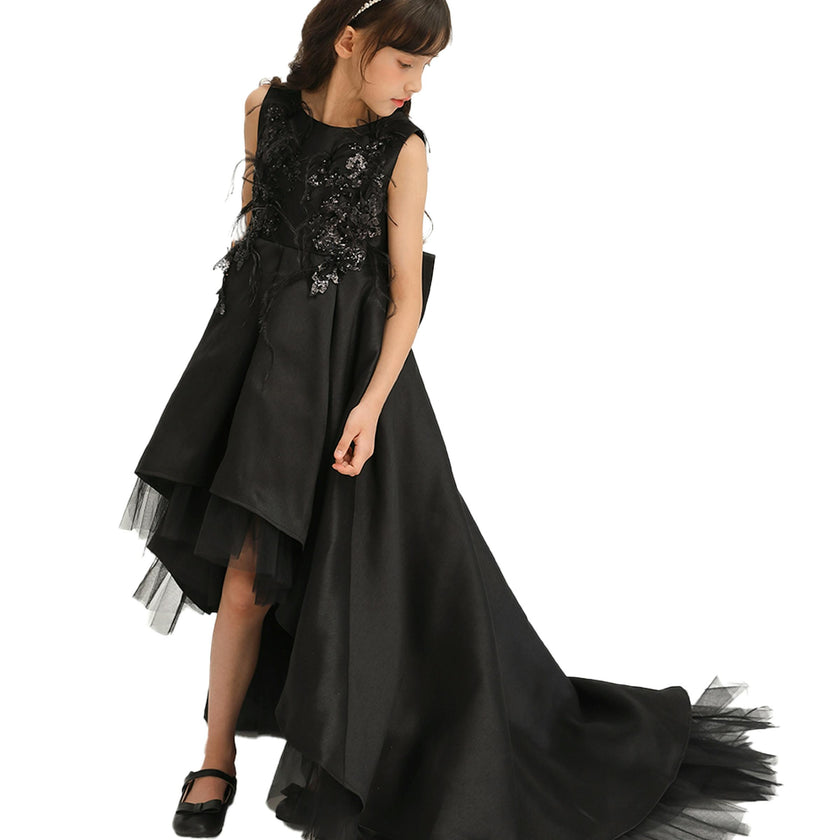 Black Accented Tea Styled Salem Dress