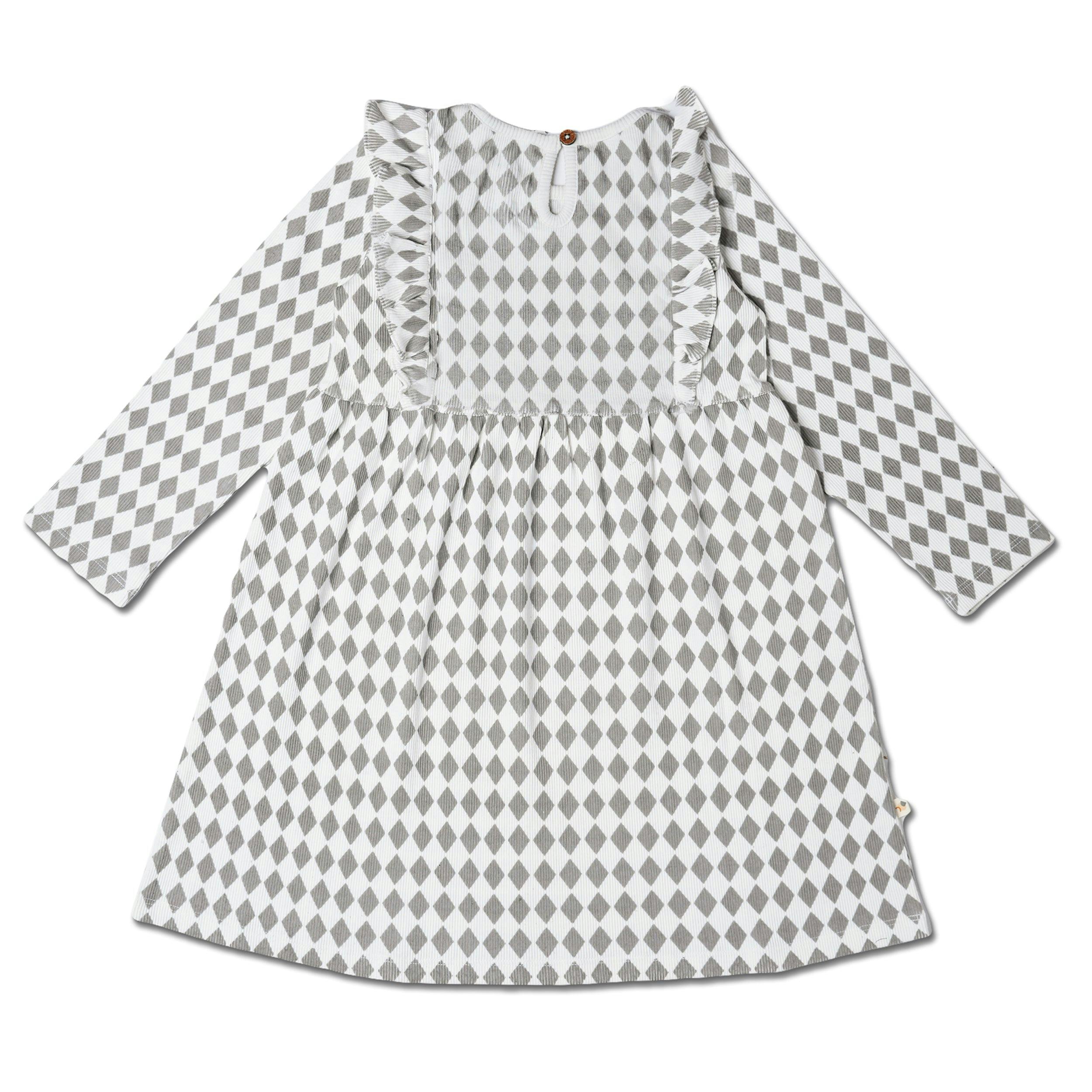 Organic Long Sleeve Ruffle Dress