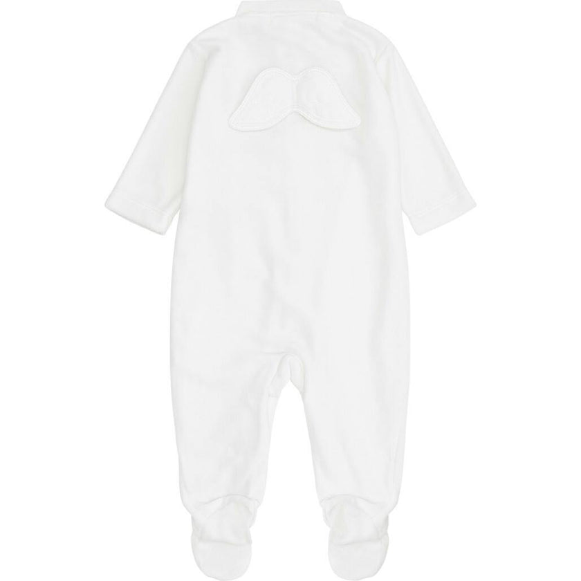 Velour Angel Wing™ Sleepsuit - Silver & Grey