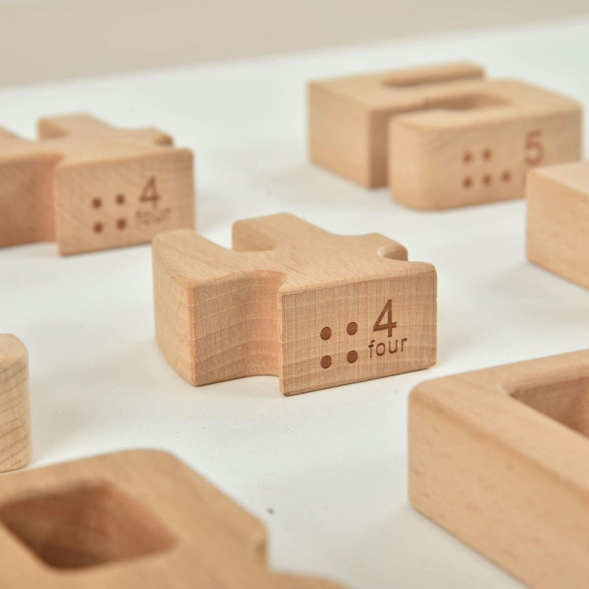 Avenlur Montessori Wooden Number Height Blocks – Self-Correcting Math Learning Set