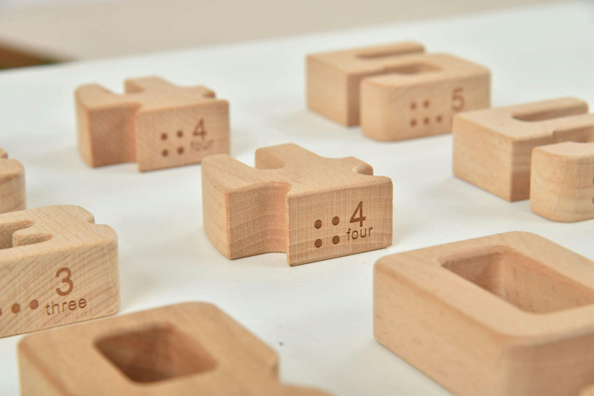 Avenlur Montessori Wooden Number Height Blocks – Self-Correcting Math Learning Set