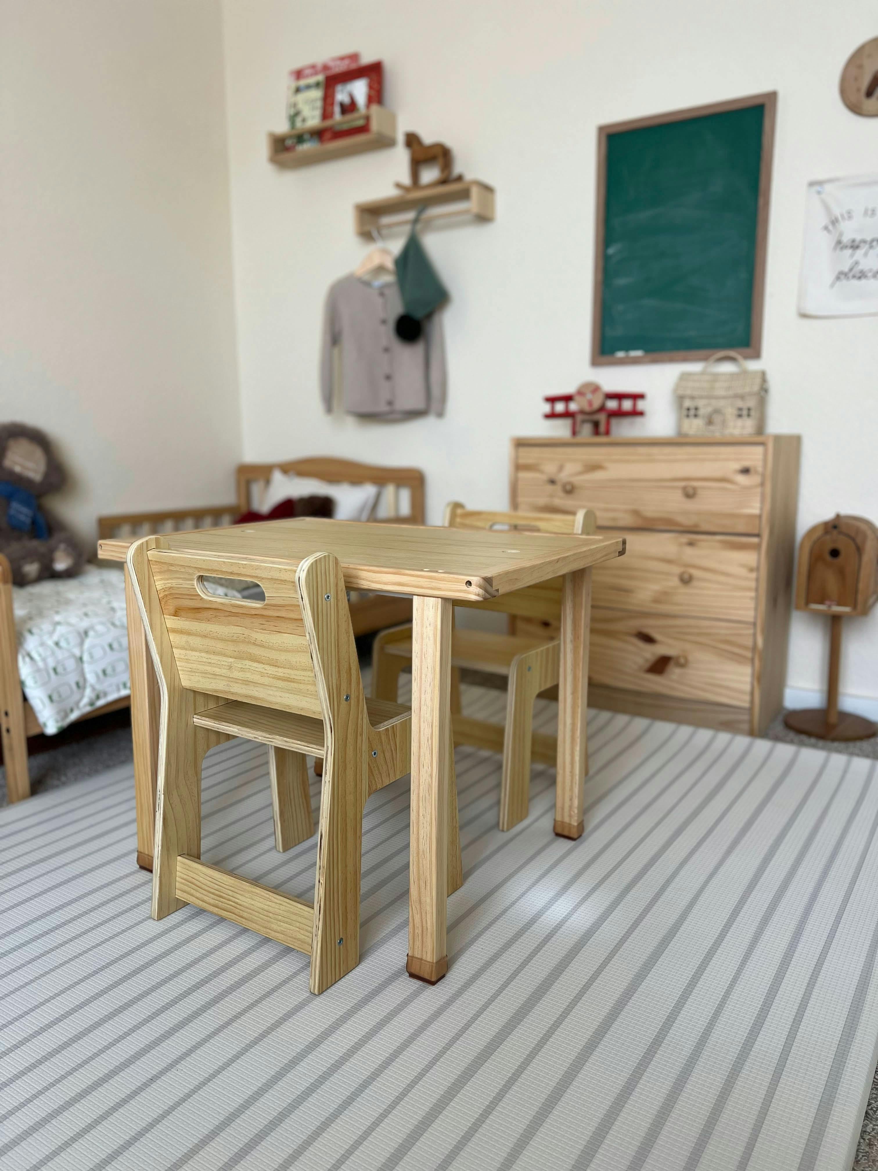 Cordia Wooden Kids Activity Table & Chair Set – Montessori-Inspired Desk for Play & Learning