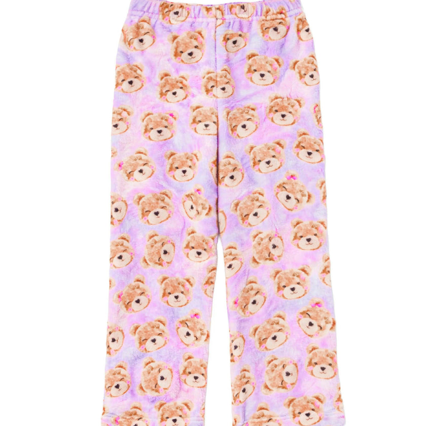 Plush Lavender Teddy Print Loungewear pant