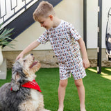 Charles Boys' Short Set - Western Pups