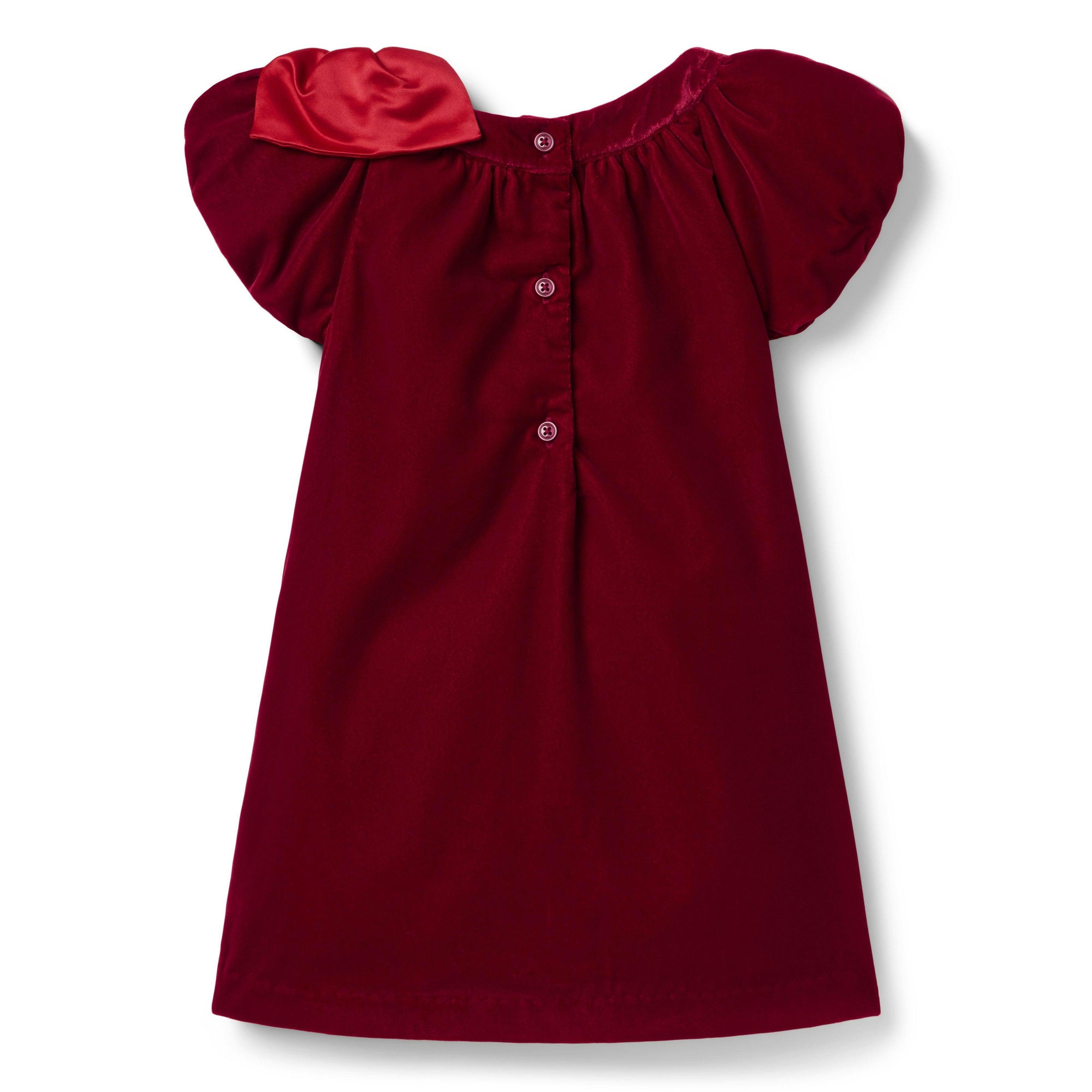 The Velvet Bow Dress, red