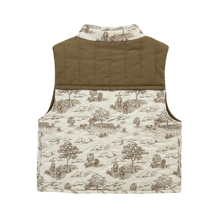 Country Toile Quilted Vest