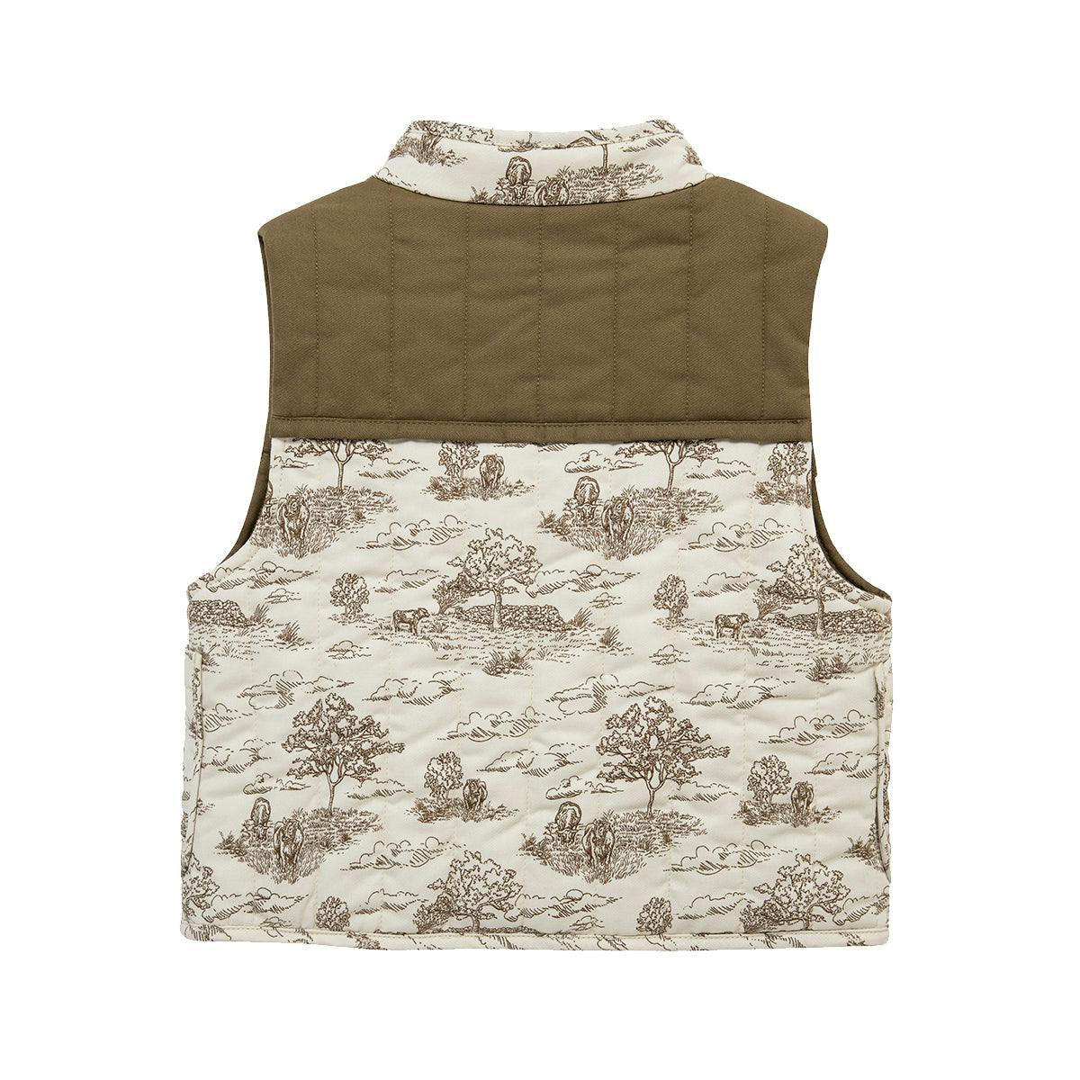 Country Toile Quilted Vest