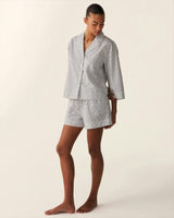 The Olivia Poplin Short Set in Ditsy Waltz White