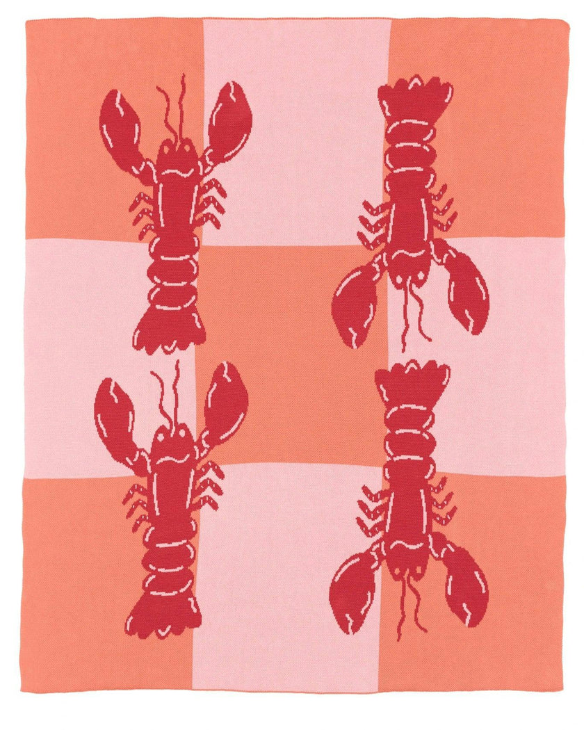 Lobster Tile Knit Blanket