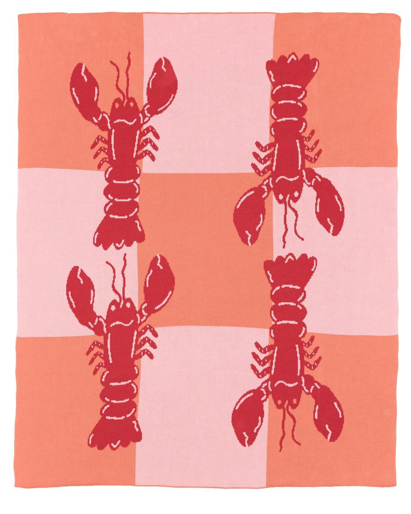 Lobster Tile Knit Blanket