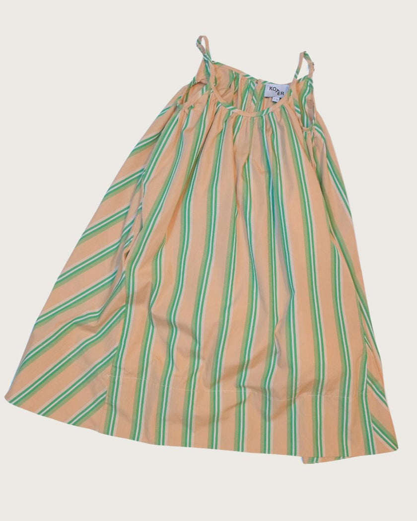 Cleo Green Stripe Cotton Slip Dress