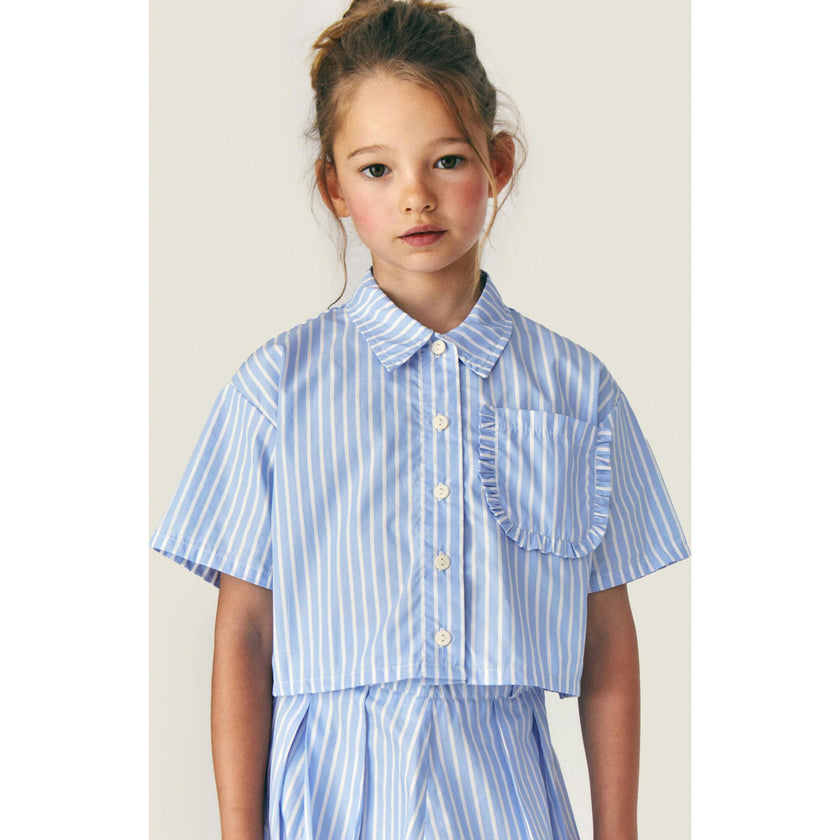 Mipounet SS26 Sia Popelin, Shirt Ecru Blue